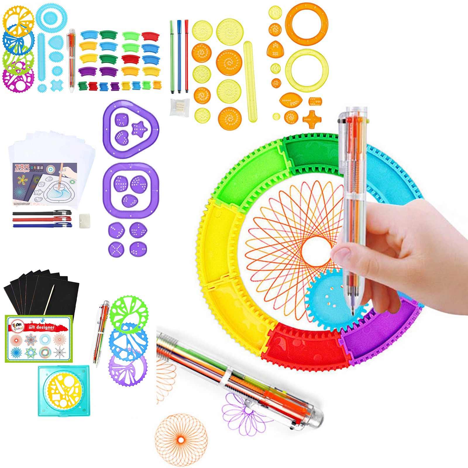 Kids Education Template - Geometria Spirograf Zestaw szablonów do rysowania