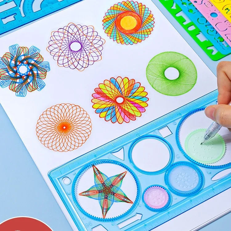 Kids Education Template - Zestaw szablonów do rysowania geometrycznego spirografu,
