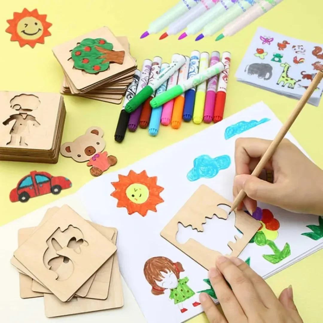 20 SZT. Drewniane szablony do  – Kids Education Template recenzja i cena