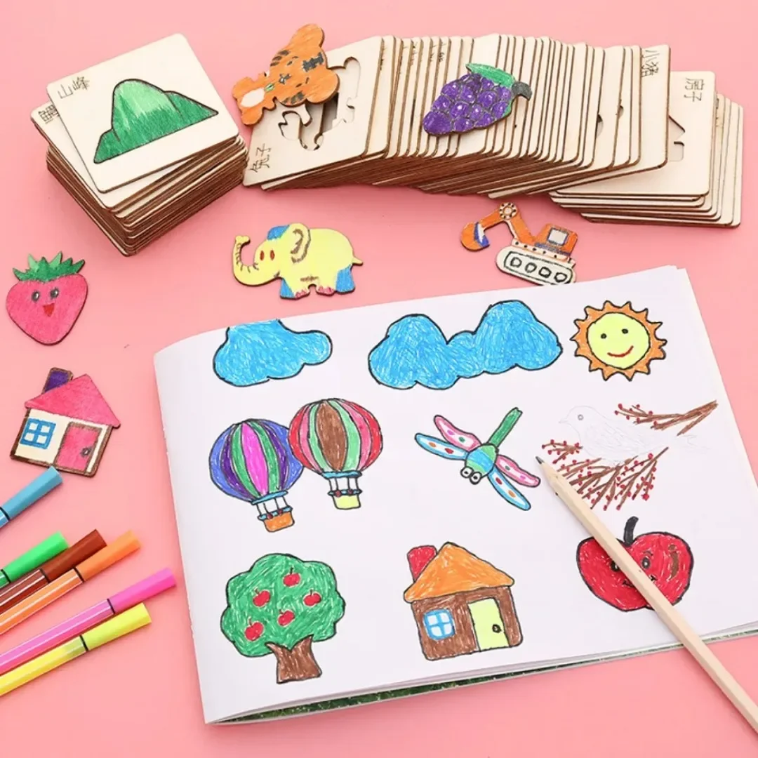 20 SZT. Drewniane szablony do  – Kids Education Template recenzja i cena