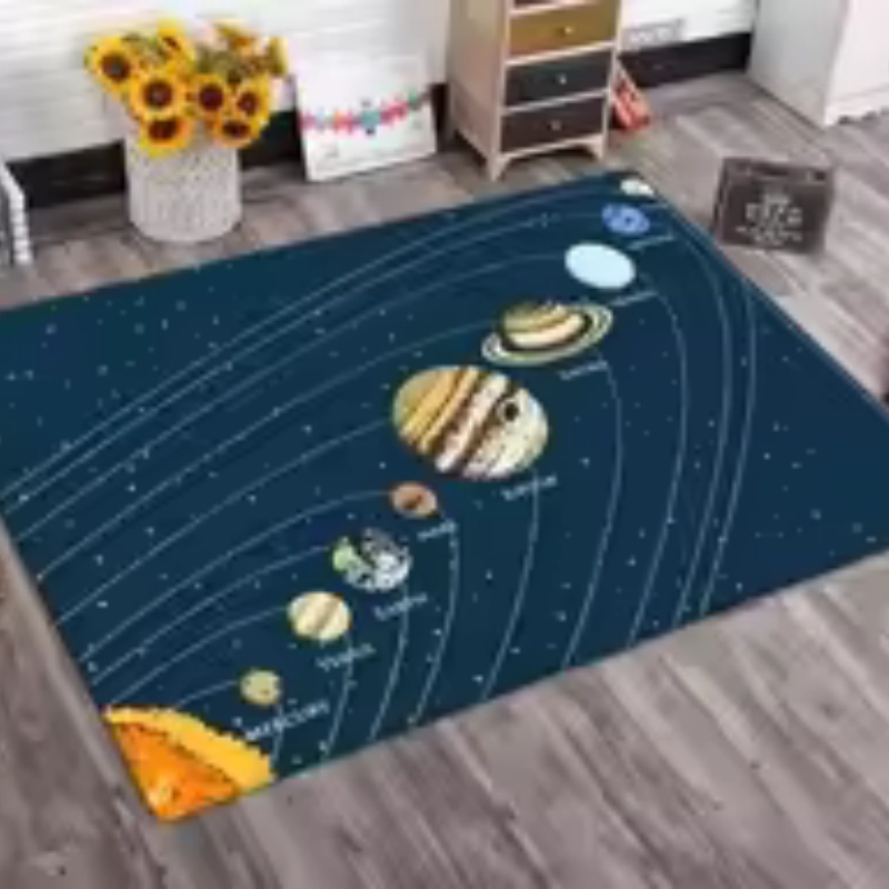Czarny Dywan z Motywem Układu  – Background For Kids Education recenzja i cena