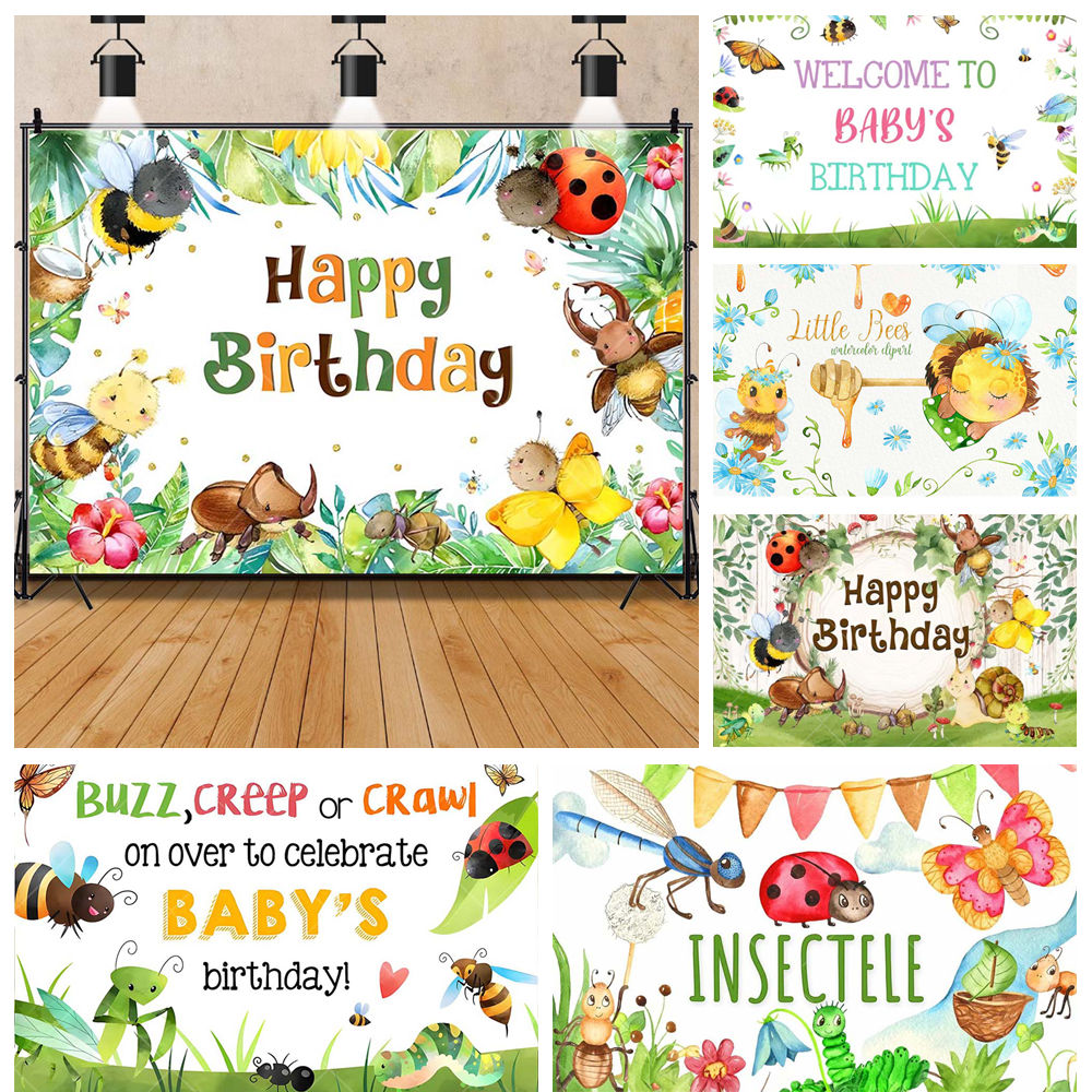 Cartoon Insect Party Early Edu – Background For Kids Education recenzja i cena