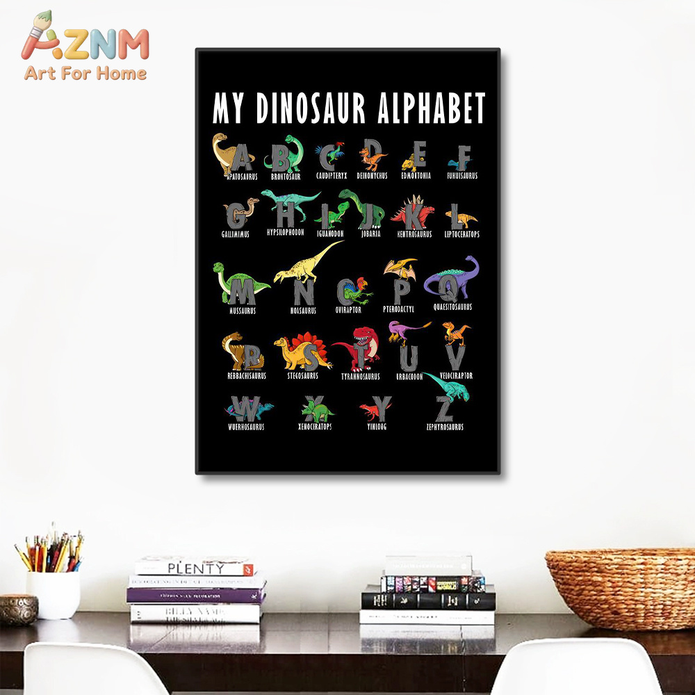 AZNM Alfabet Dinozaurów Obraz  – Background For Kids Education recenzja i cena