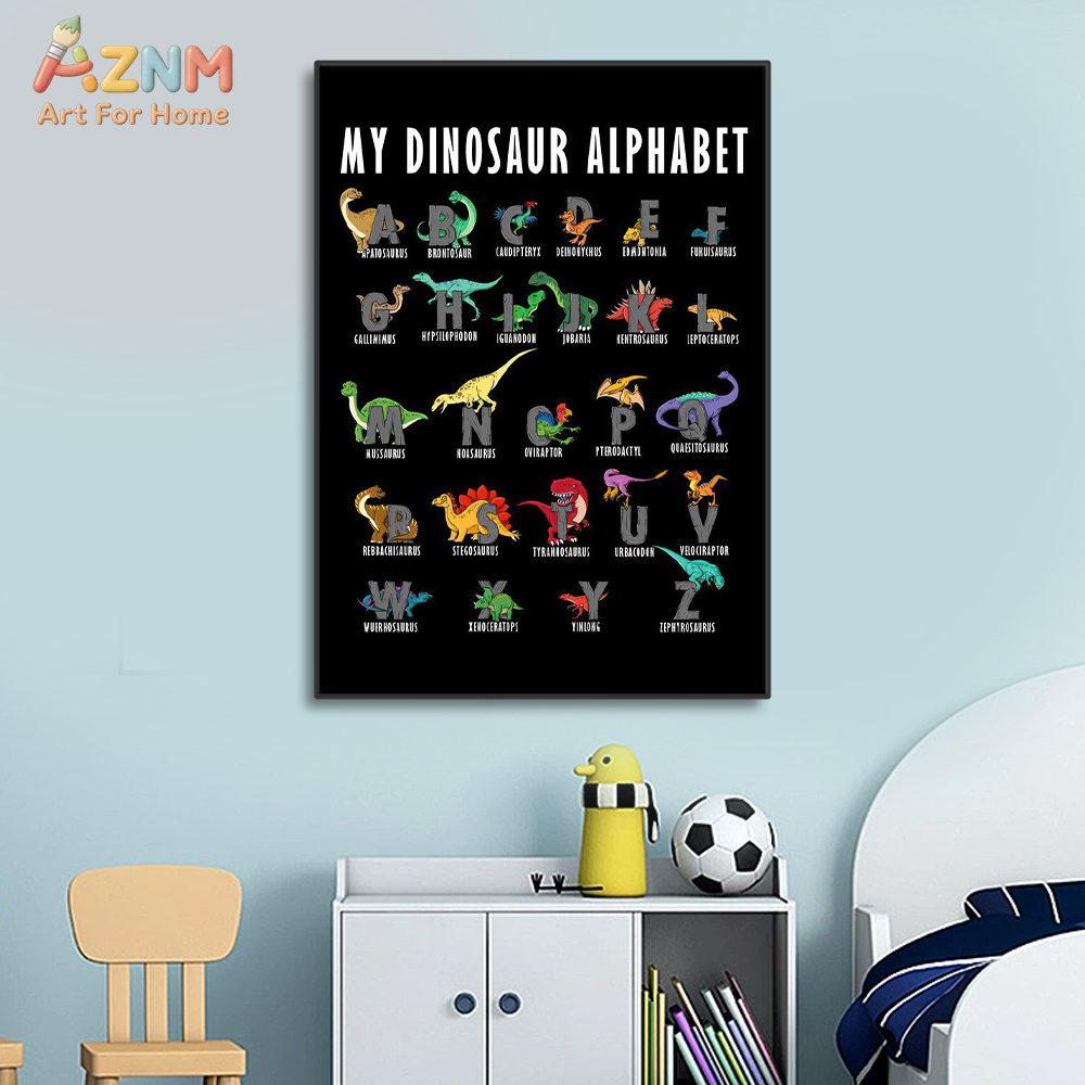 AZNM Alfabet Dinozaurów Obraz  – Background For Kids Education recenzja i cena
